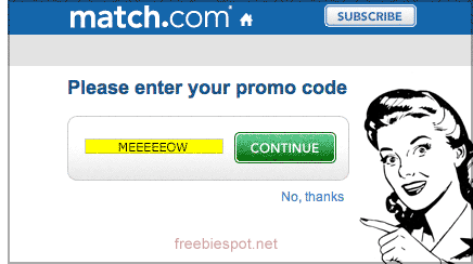 enter promo code match.com
