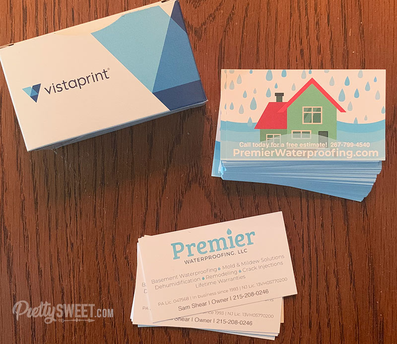 vistaprint business cards with box