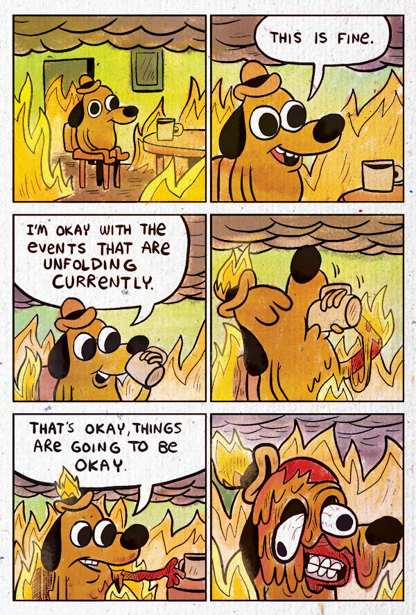 this is fine comic strip
