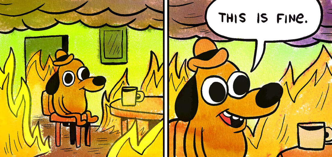 this is fine meme high resolution