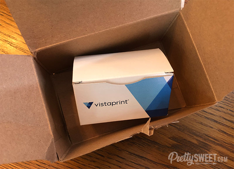 vistaprint business cards in box