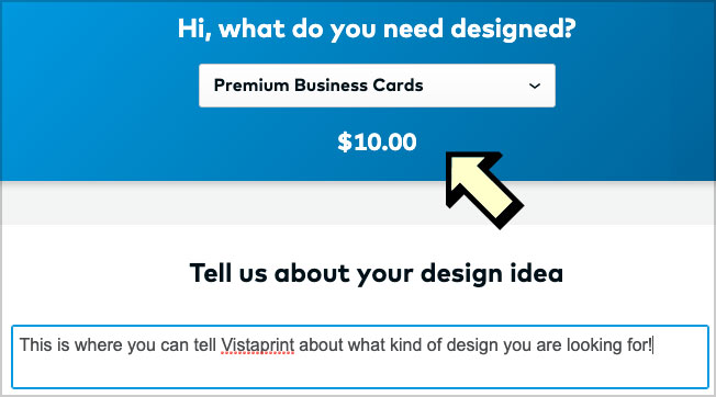 work with vistaprint designer option